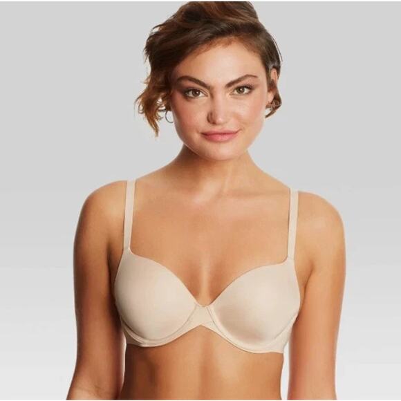 Maidenform Women's One Fabulous Fit 2.0 Tailored Demi Bra Beige, Size 40C 0290 - Picture 1 of 3